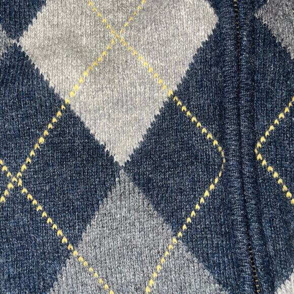 Gap Mens Full Zip Cardigan Sweater Argyle Wool Blend Large Academia Grandpa Core - Picture 4 of 4